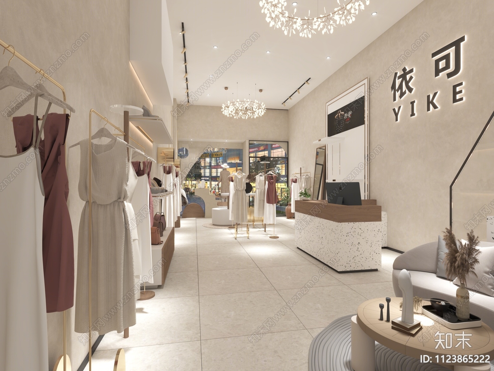 侘寂风服装店3D模型下载【ID:1123865222】