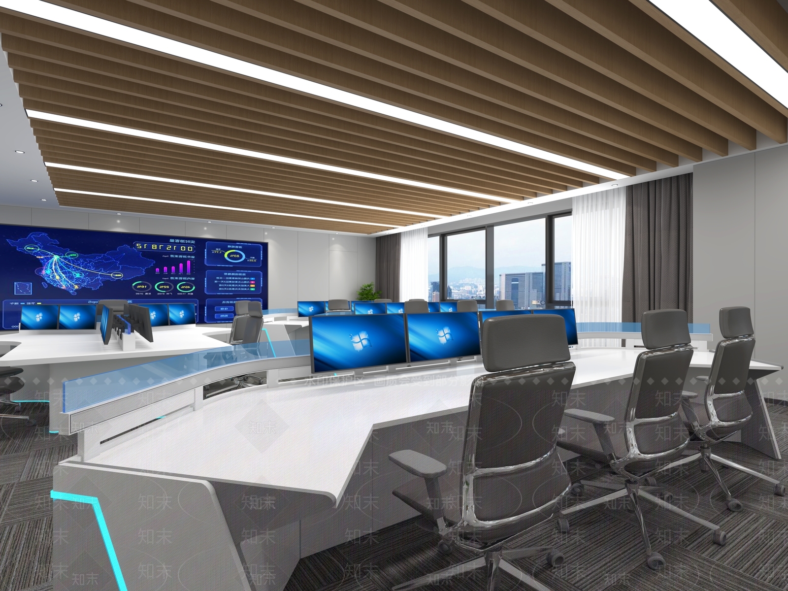 现代应急指挥中心3D模型下载【ID:1123867493】