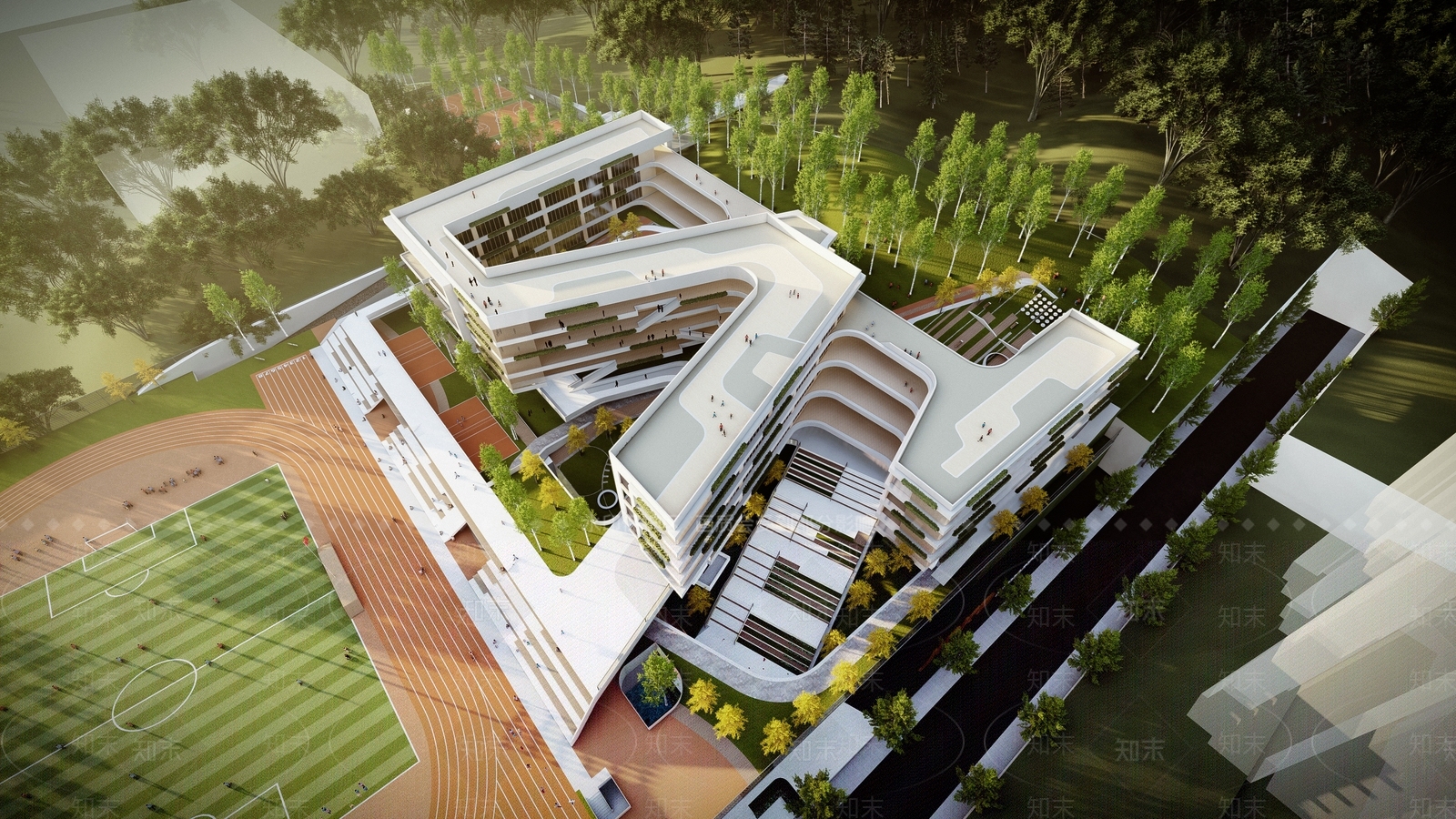 现代坡地学校SU模型下载【ID:1123871266】
