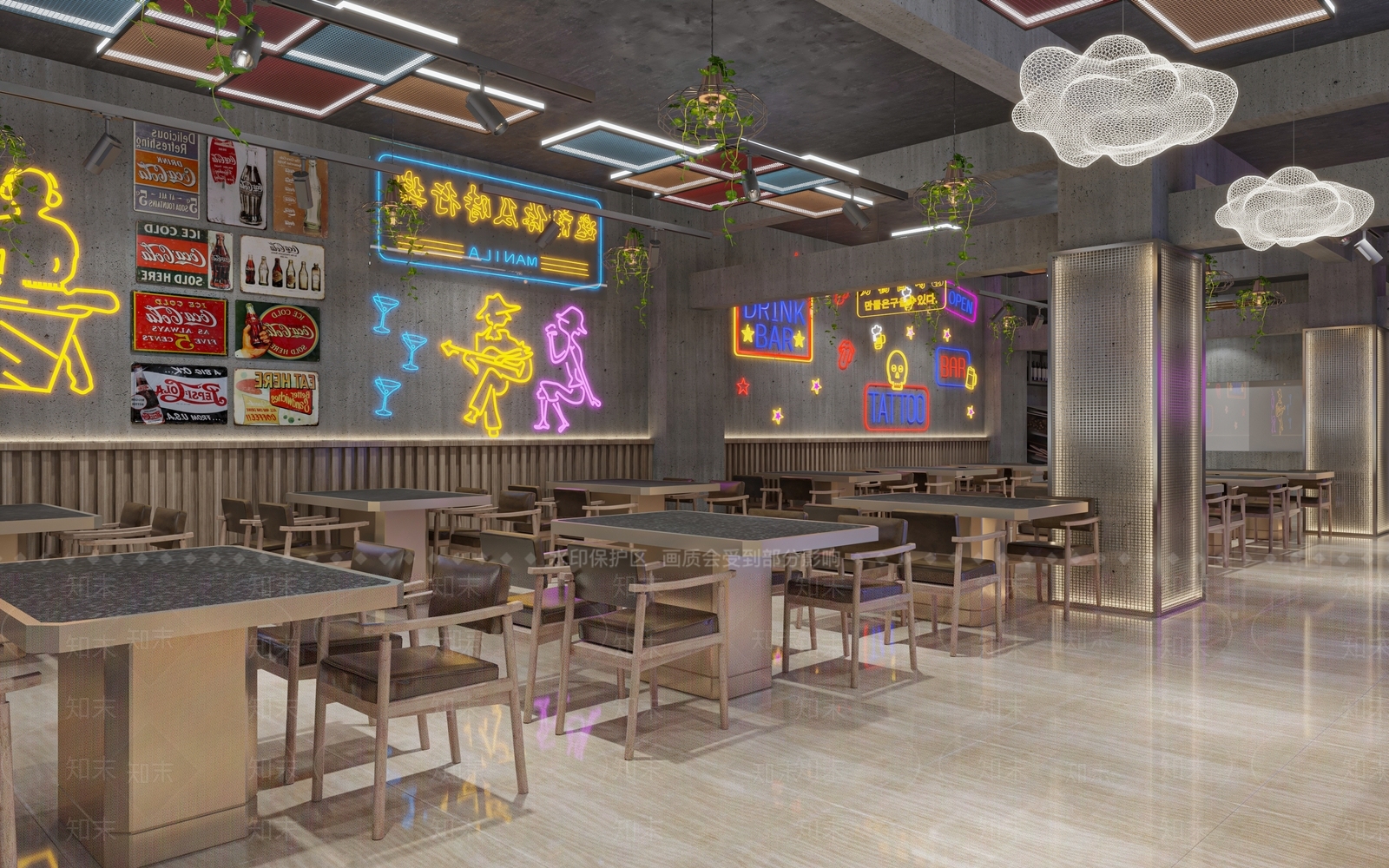 工业风烧烤店3D模型下载【ID:1123877550】