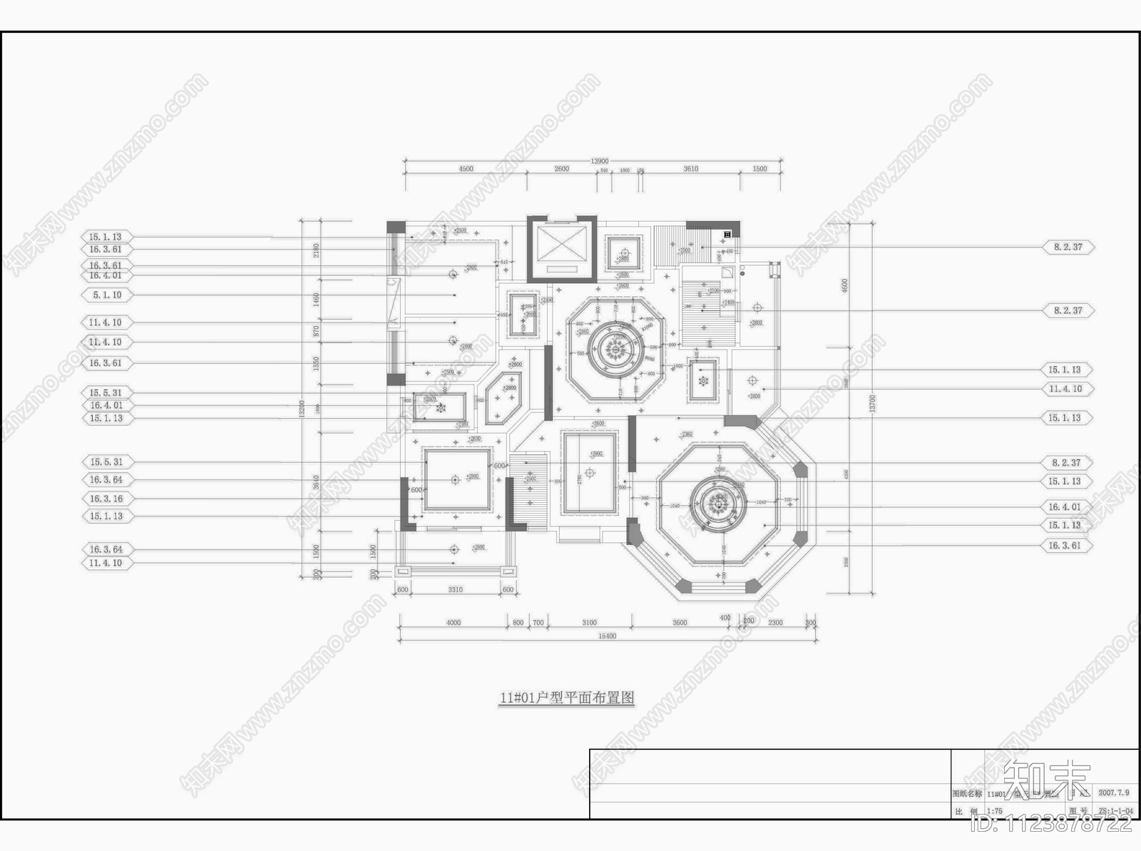 广州欧式景观园11号房设计装修cad施工图下载【ID:1123878722】