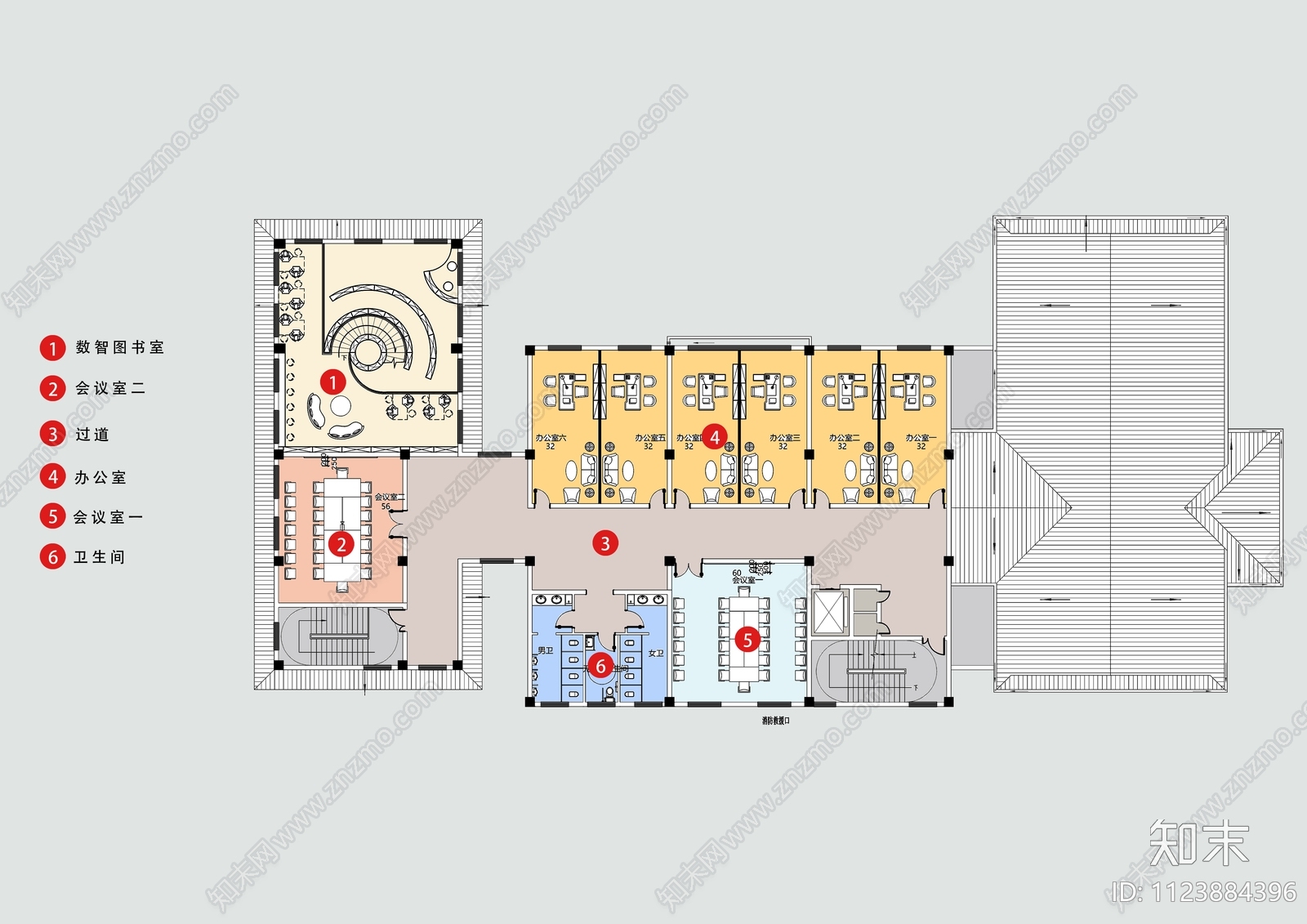 美好乡村服务中心展厅平面施工图下载【ID:1123884396】