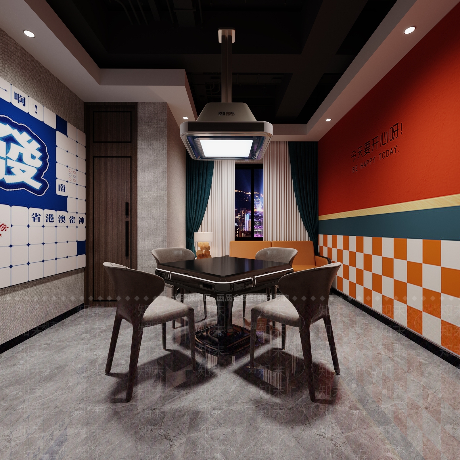 现代棋牌室3D模型下载【ID:1123884849】