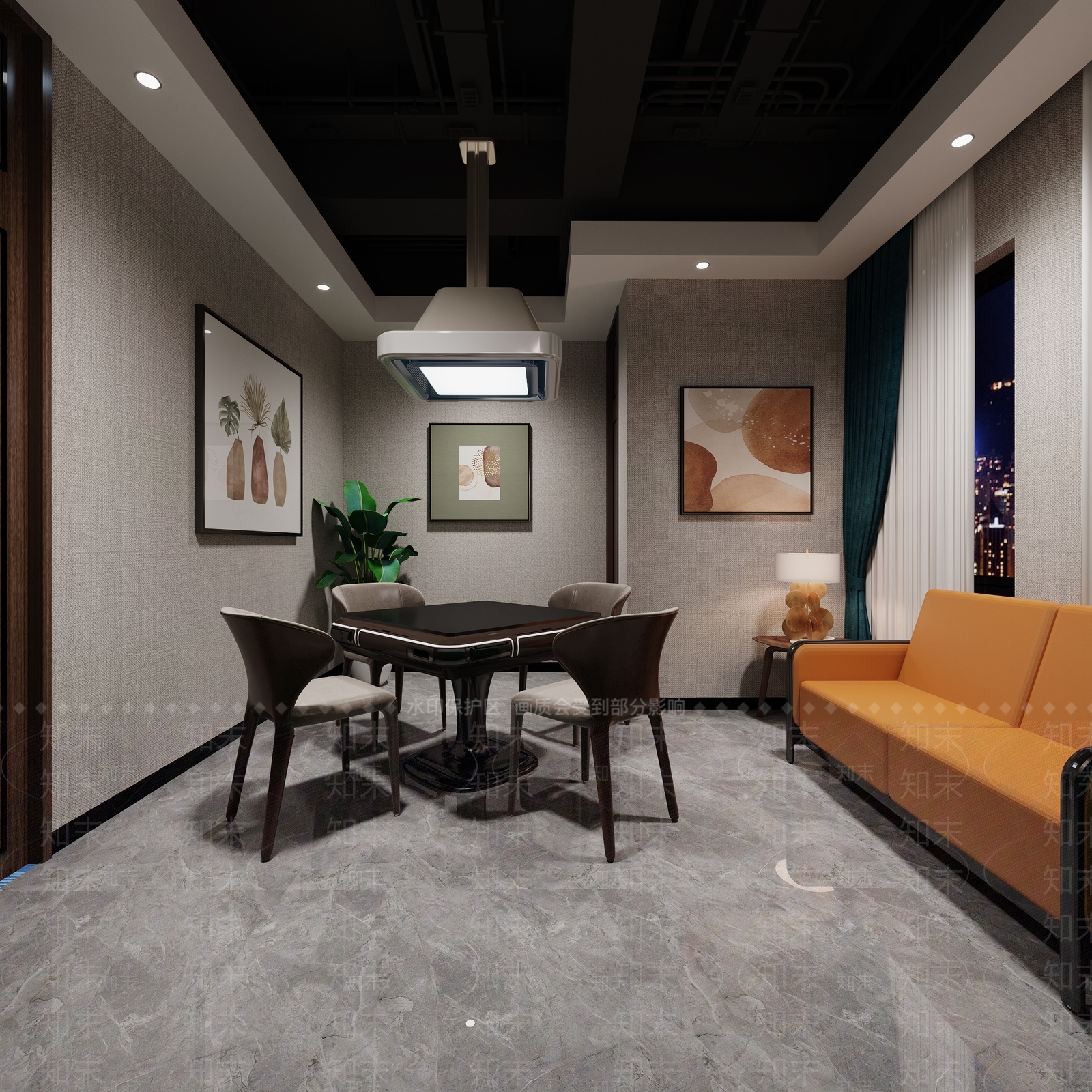 现代棋牌室3D模型下载【ID:1123884849】