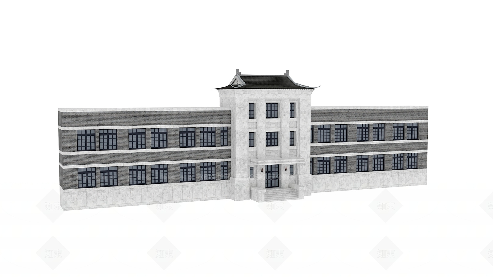 现代中国人民银行总部旧址3D模型下载【ID:1123885764】