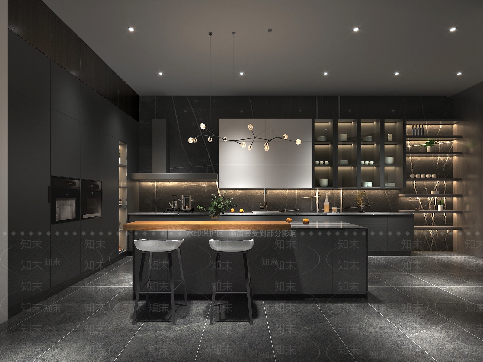 现代厨房展厅3D模型下载【ID:1123886900】