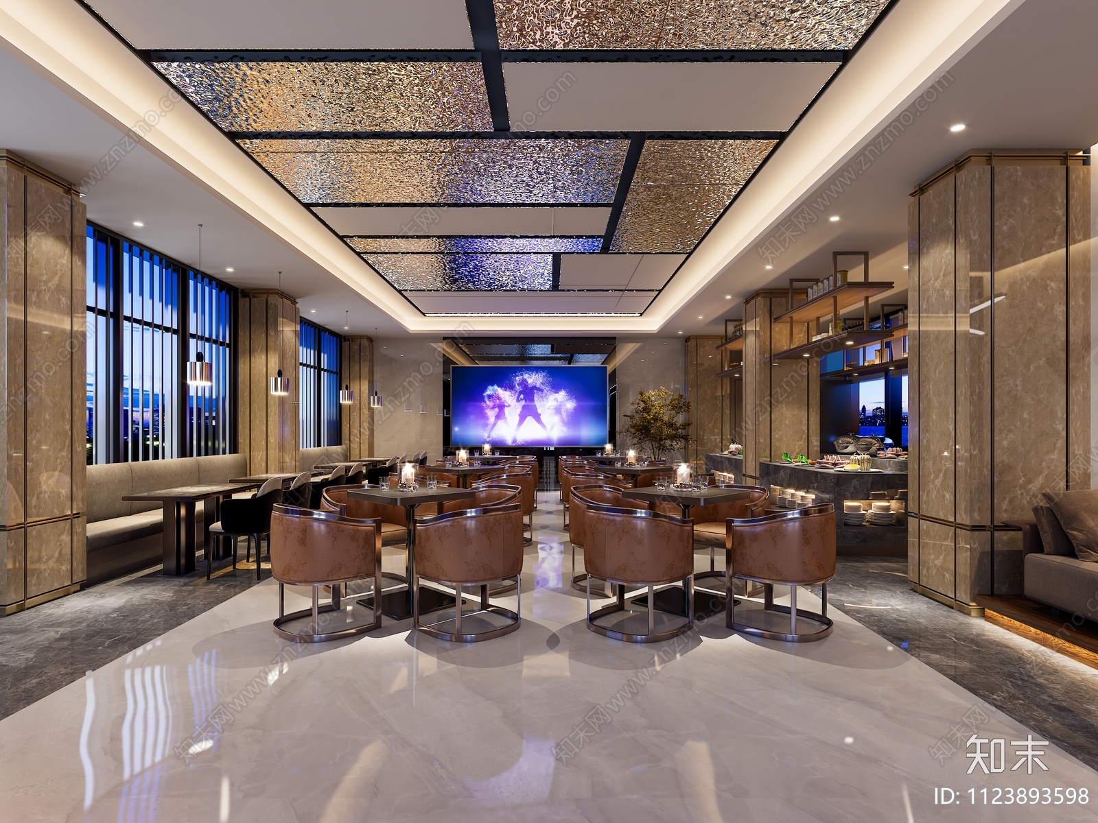 酒店早餐店清吧两用平面方案CADcad施工图下载【ID:1123893598】