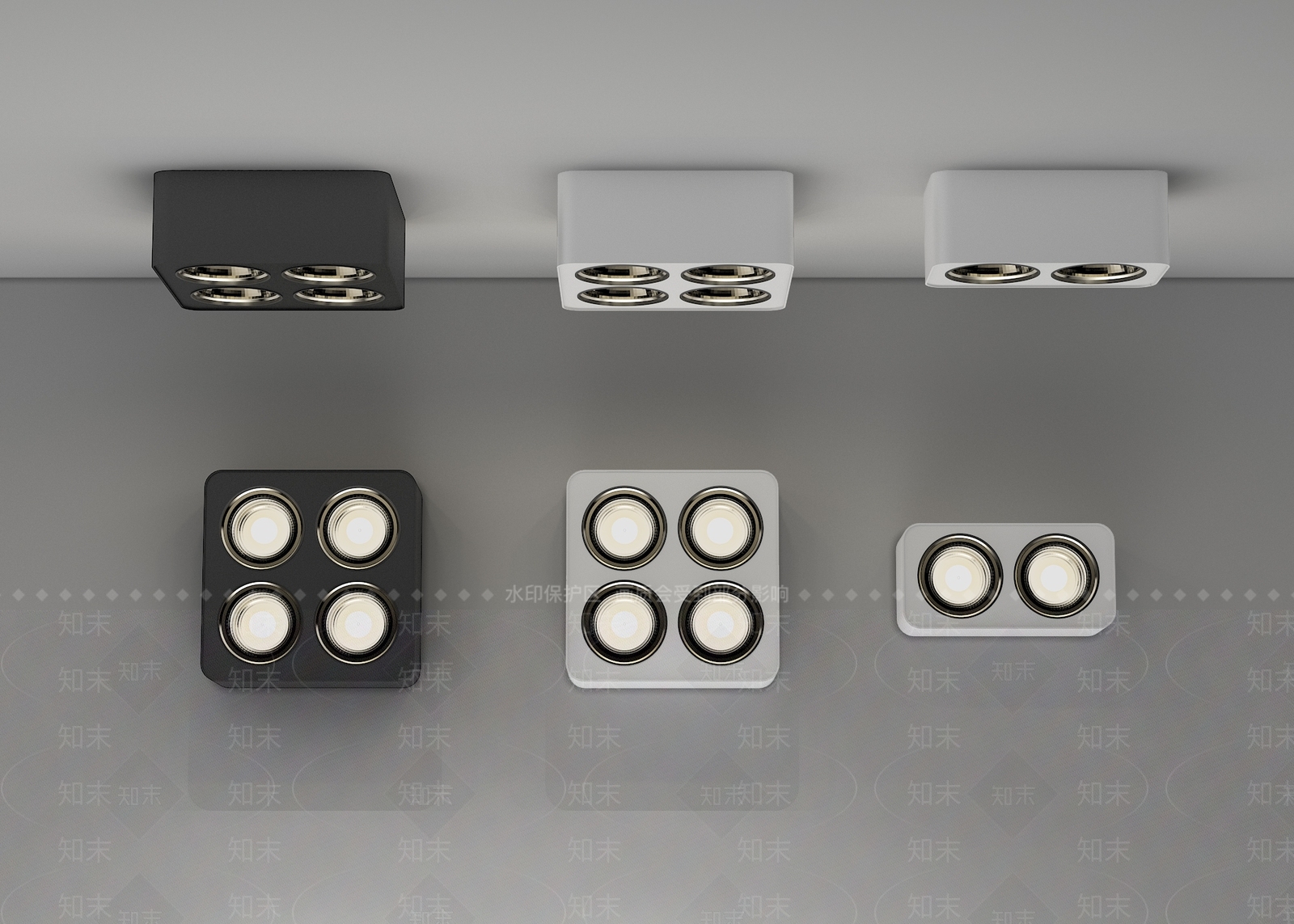 现代明装筒灯3D模型下载【ID:1123894597】