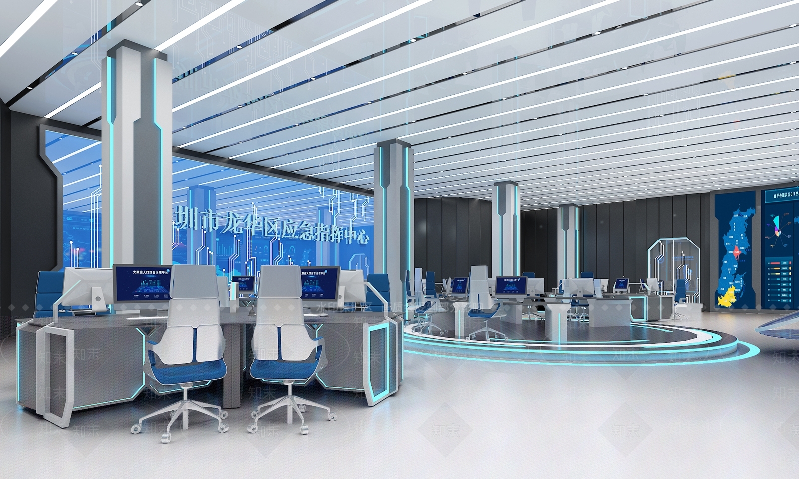 现代指挥控制中心3D模型下载【ID:1123895680】