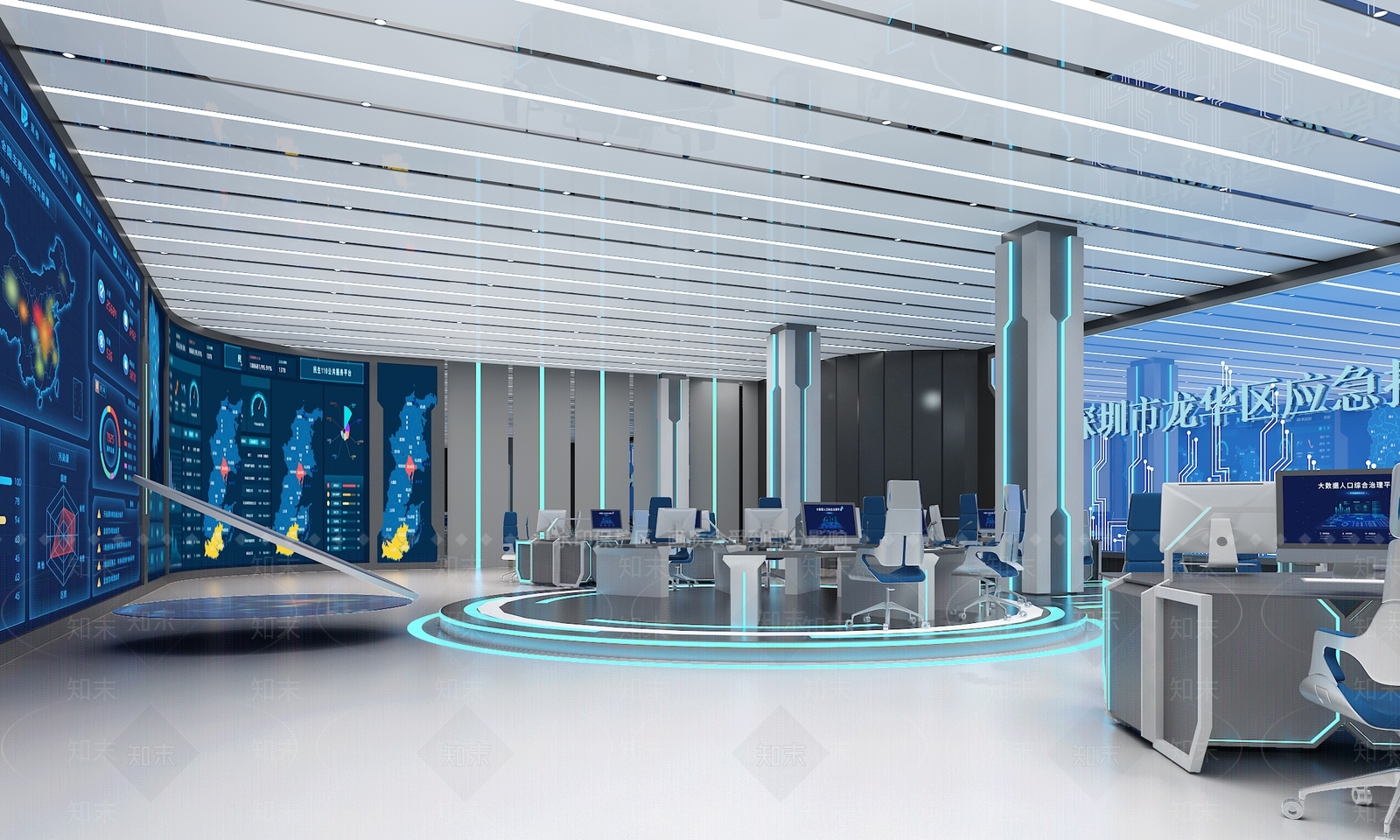 现代指挥控制中心3D模型下载【ID:1123895680】