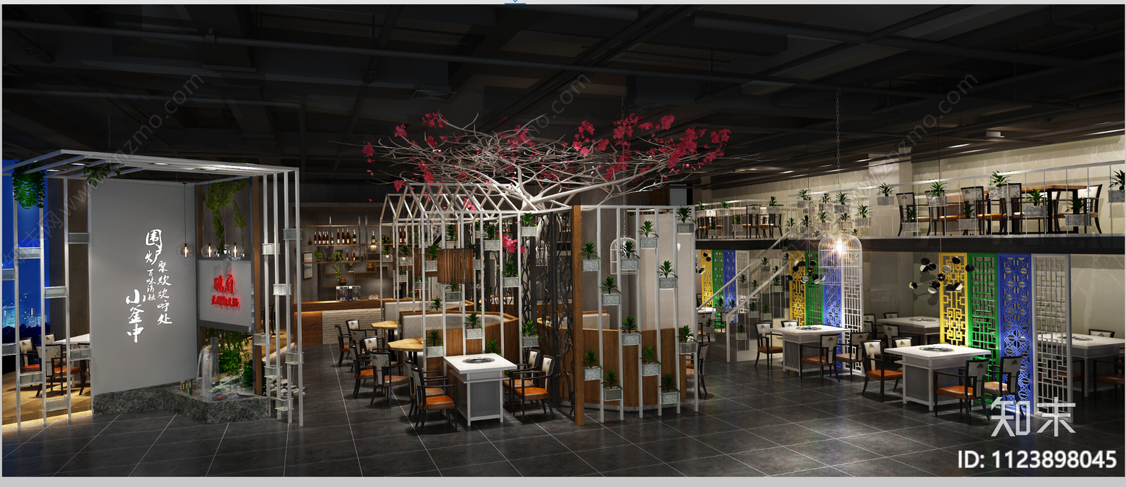 火锅店异形房间局部搭建施工图下载【ID:1123898045】