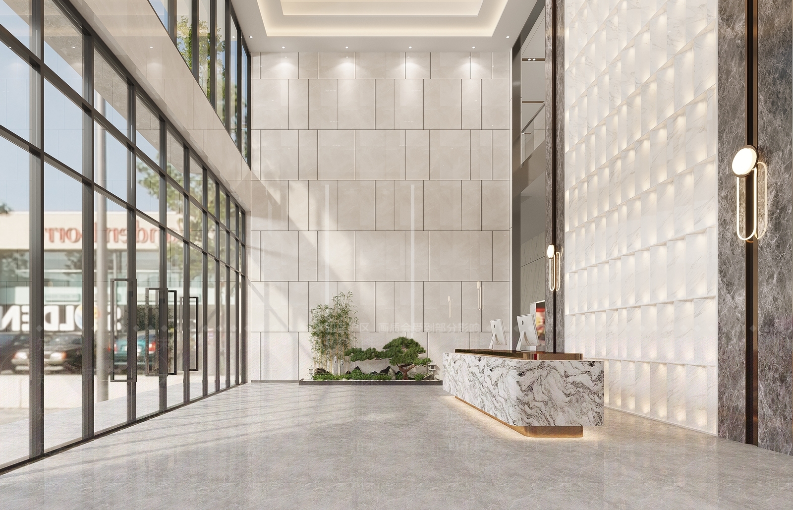 现代公司大堂3D模型下载【ID:1123900202】