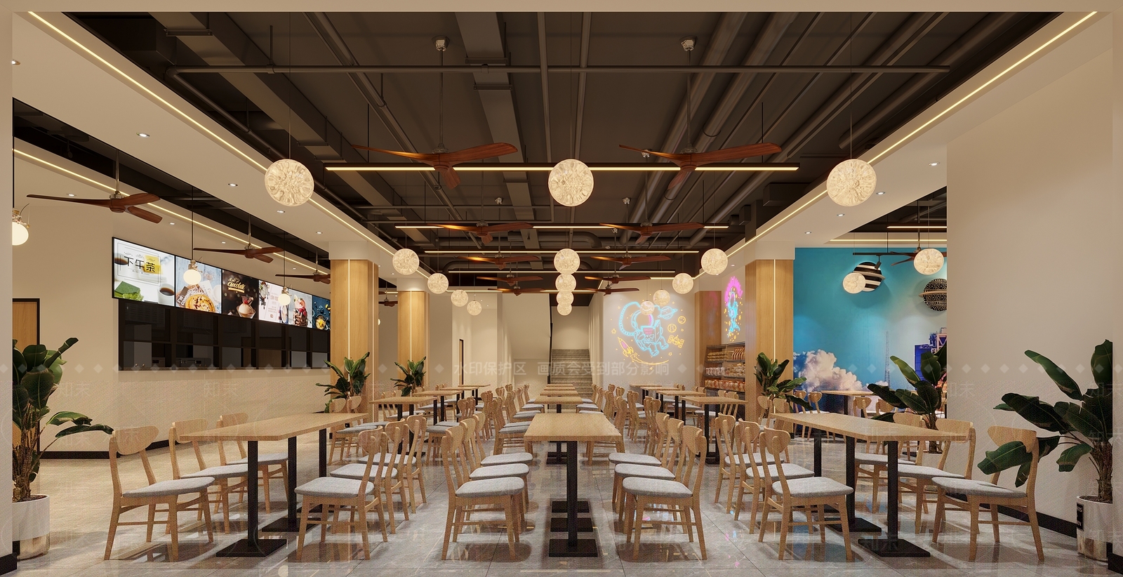 现代茶餐厅3D模型下载【ID:1123925897】