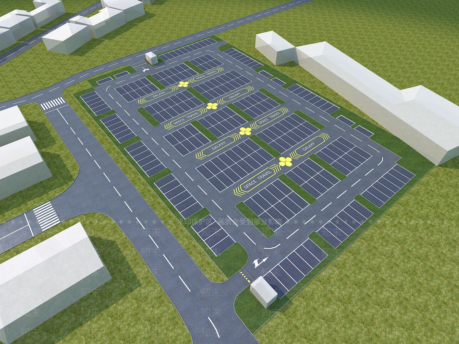 现代停车场3D模型下载【ID:1123931557】