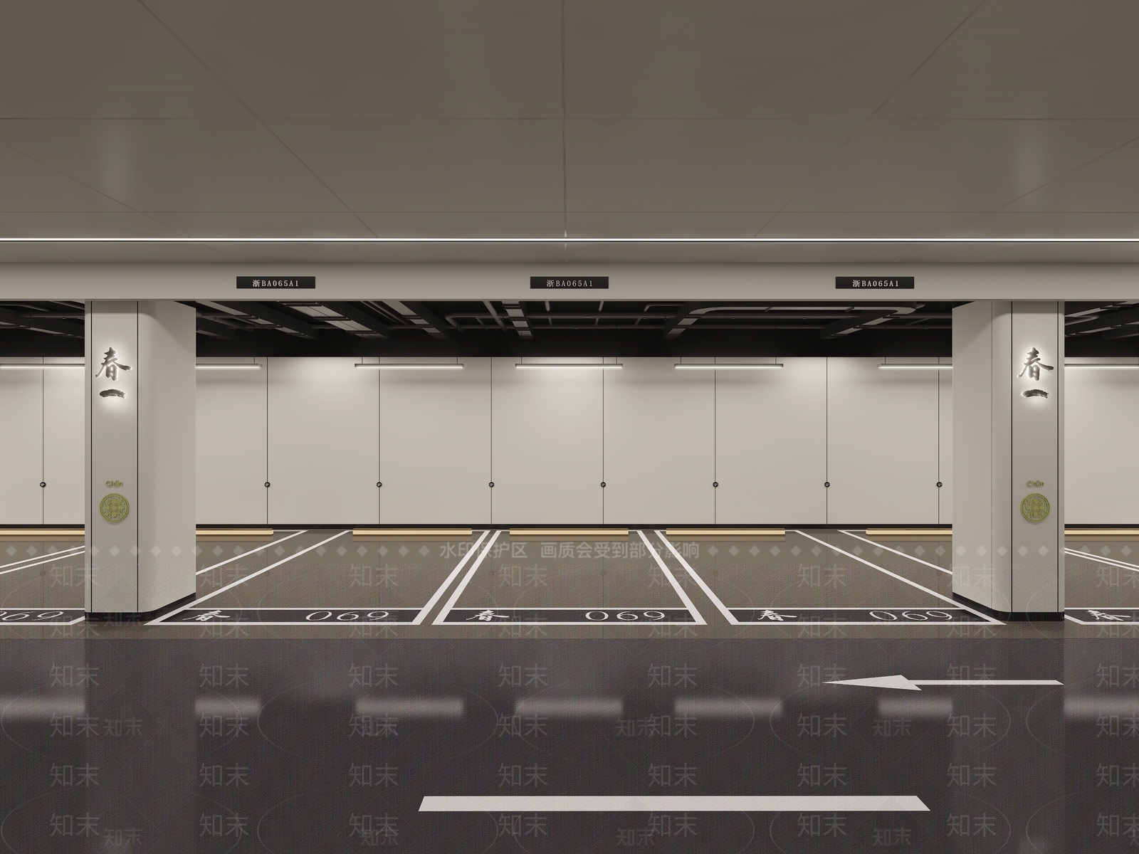 现代地下停车场3D模型下载【ID:1123938287】_知末3d模型网