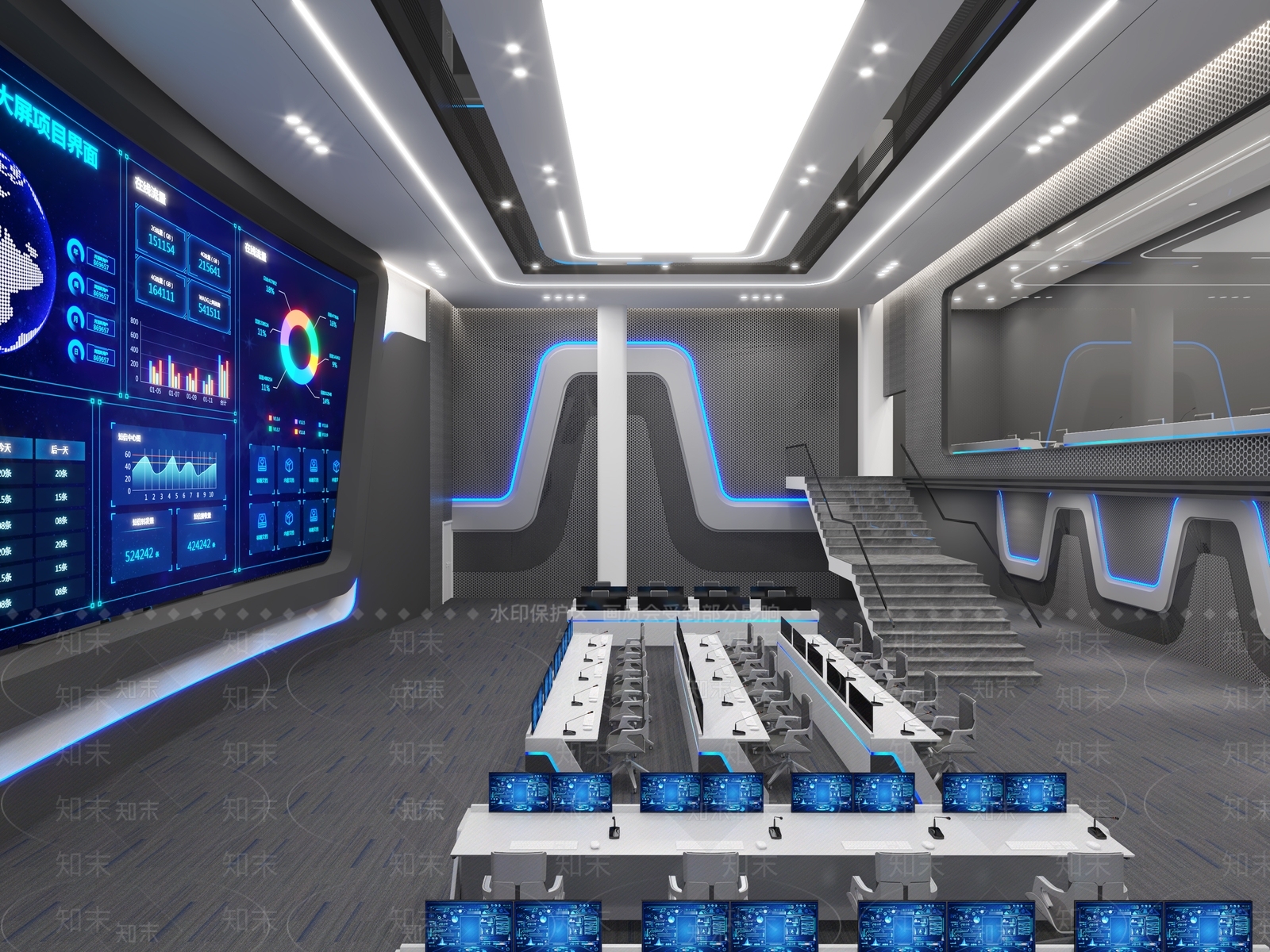 现代控制指挥中心3D模型下载【ID:1123939829】