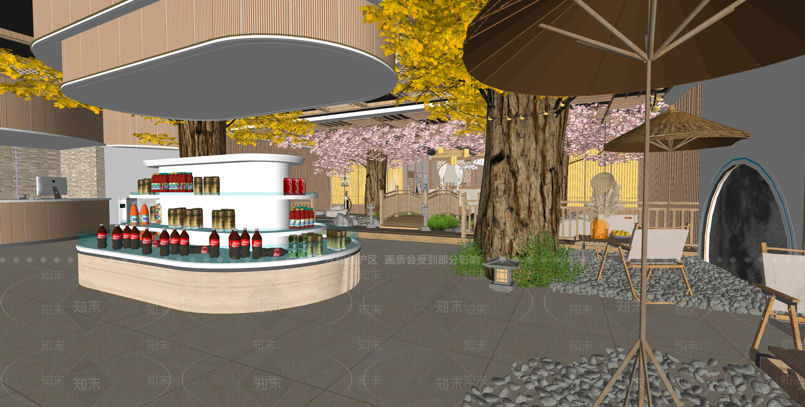 现代休闲娱乐大厅SU模型下载【ID:1123943487】