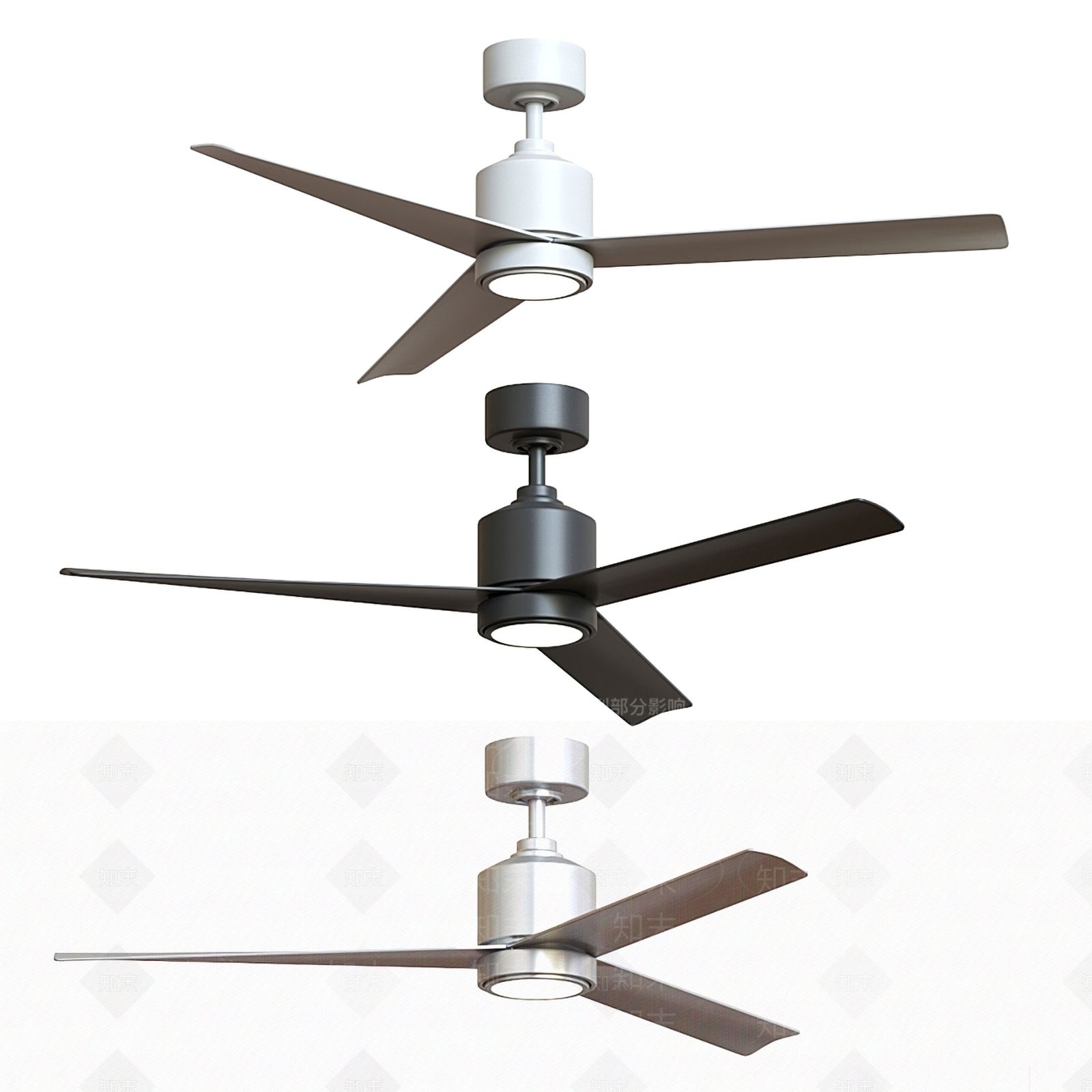 现代机械风扇吊灯3D模型下载【ID:1123945646】