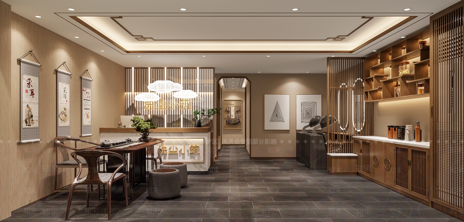 新中式美容SPA店3D模型下载【ID:1123949050】