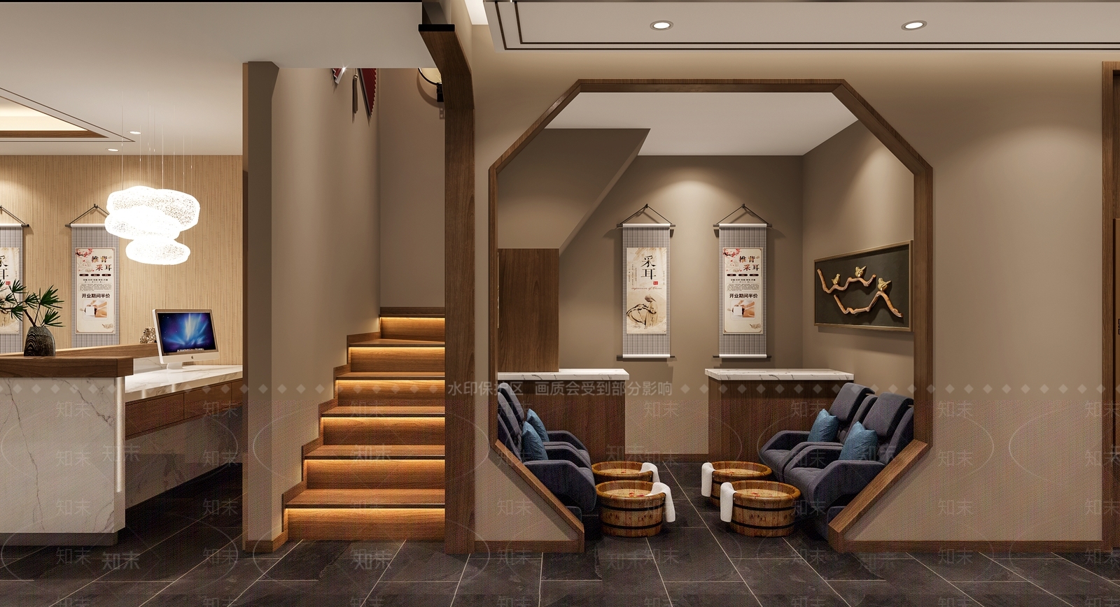 新中式美容SPA店3D模型下载【ID:1123949050】