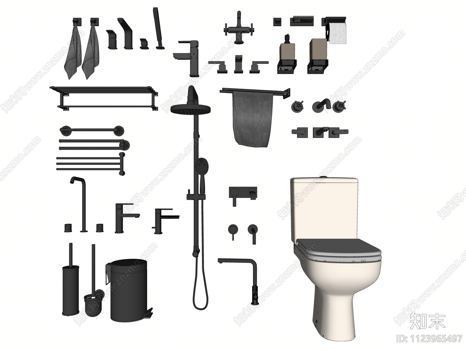 卫浴用品SU模型下载【ID:1123965497】