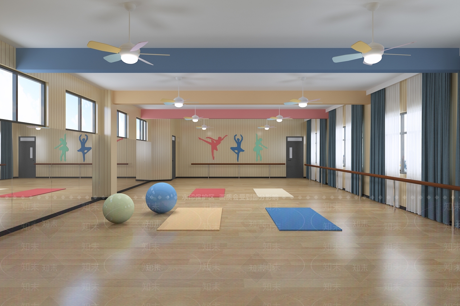 现代舞蹈教室3D模型下载【ID:1123970835】