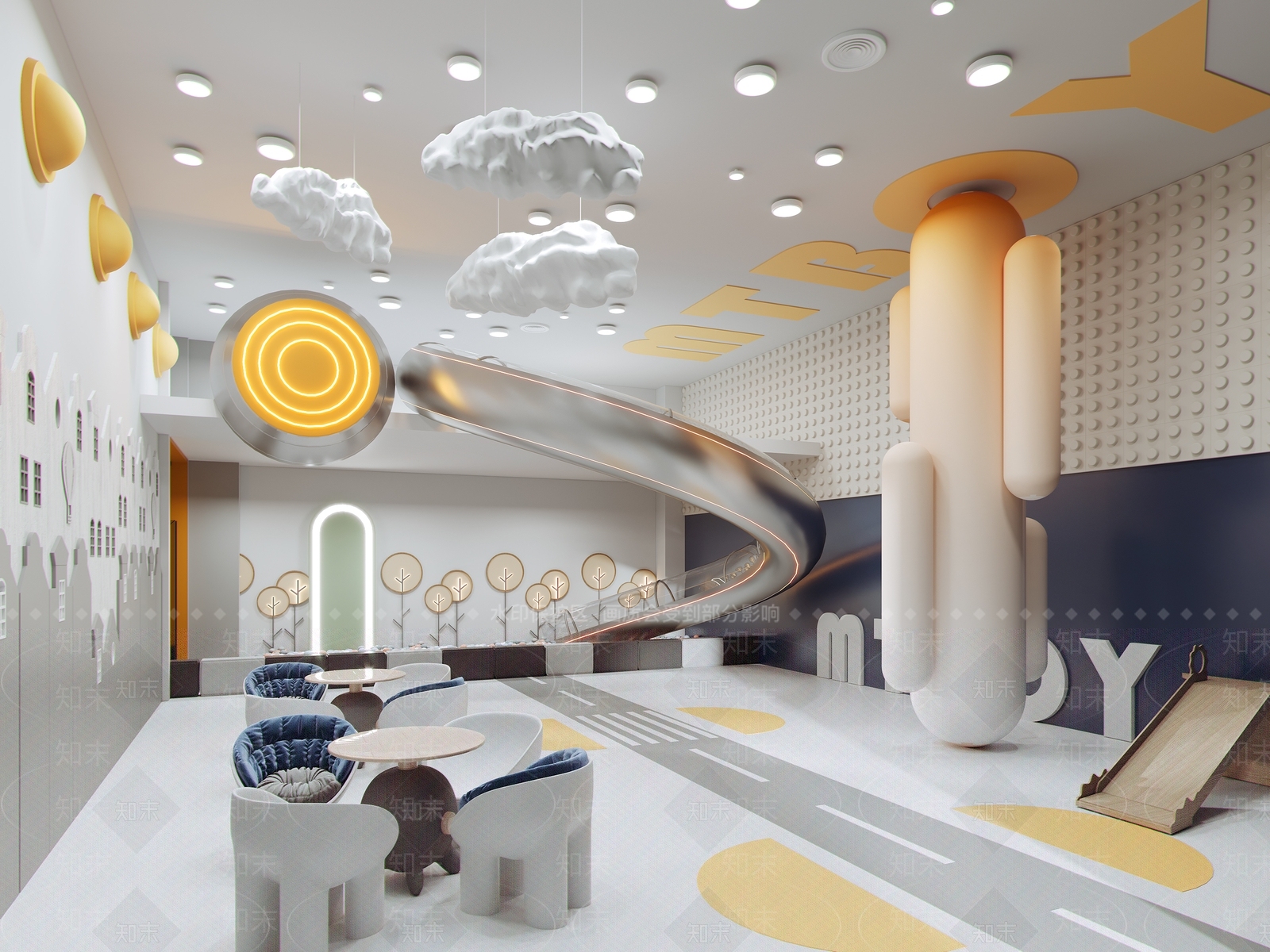 现代儿童幼儿园娱乐室3D模型下载【ID:1123975599】