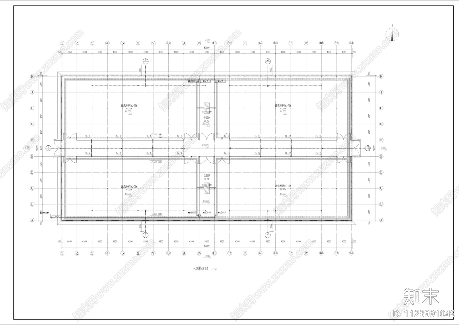 智能大棚建筑结构水暖电施工图cad施工图下载【ID:1123991049】