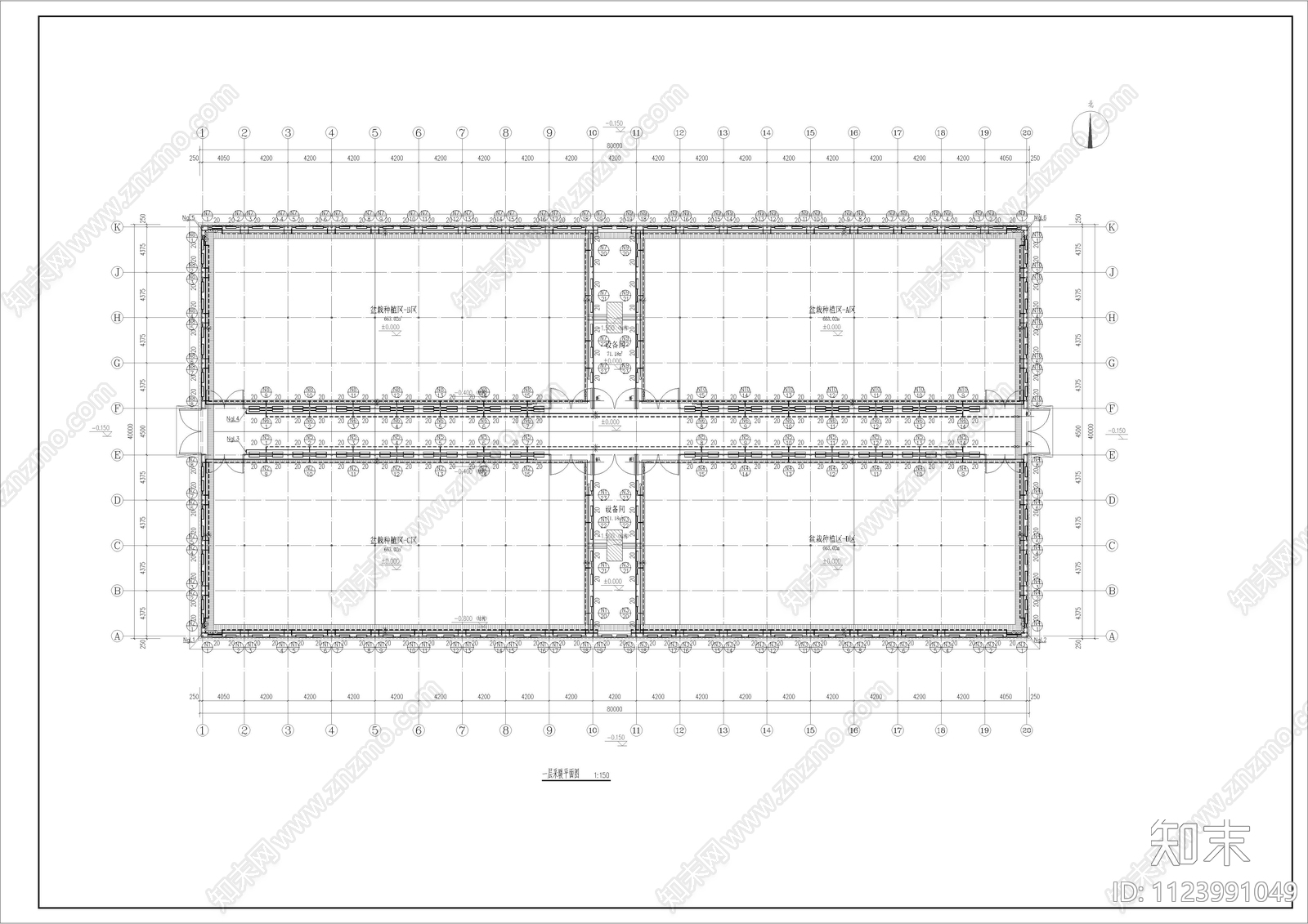 智能大棚建筑结构水暖电施工图cad施工图下载【ID:1123991049】