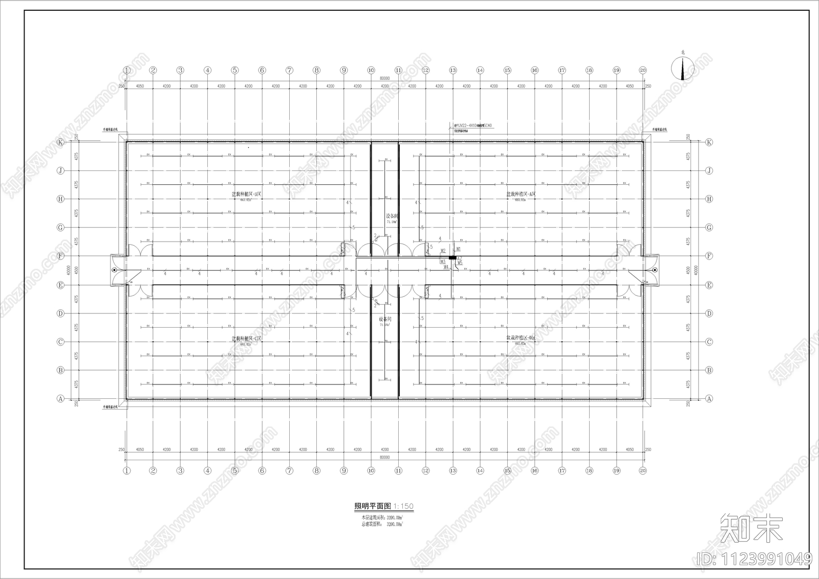 智能大棚建筑结构水暖电施工图cad施工图下载【ID:1123991049】