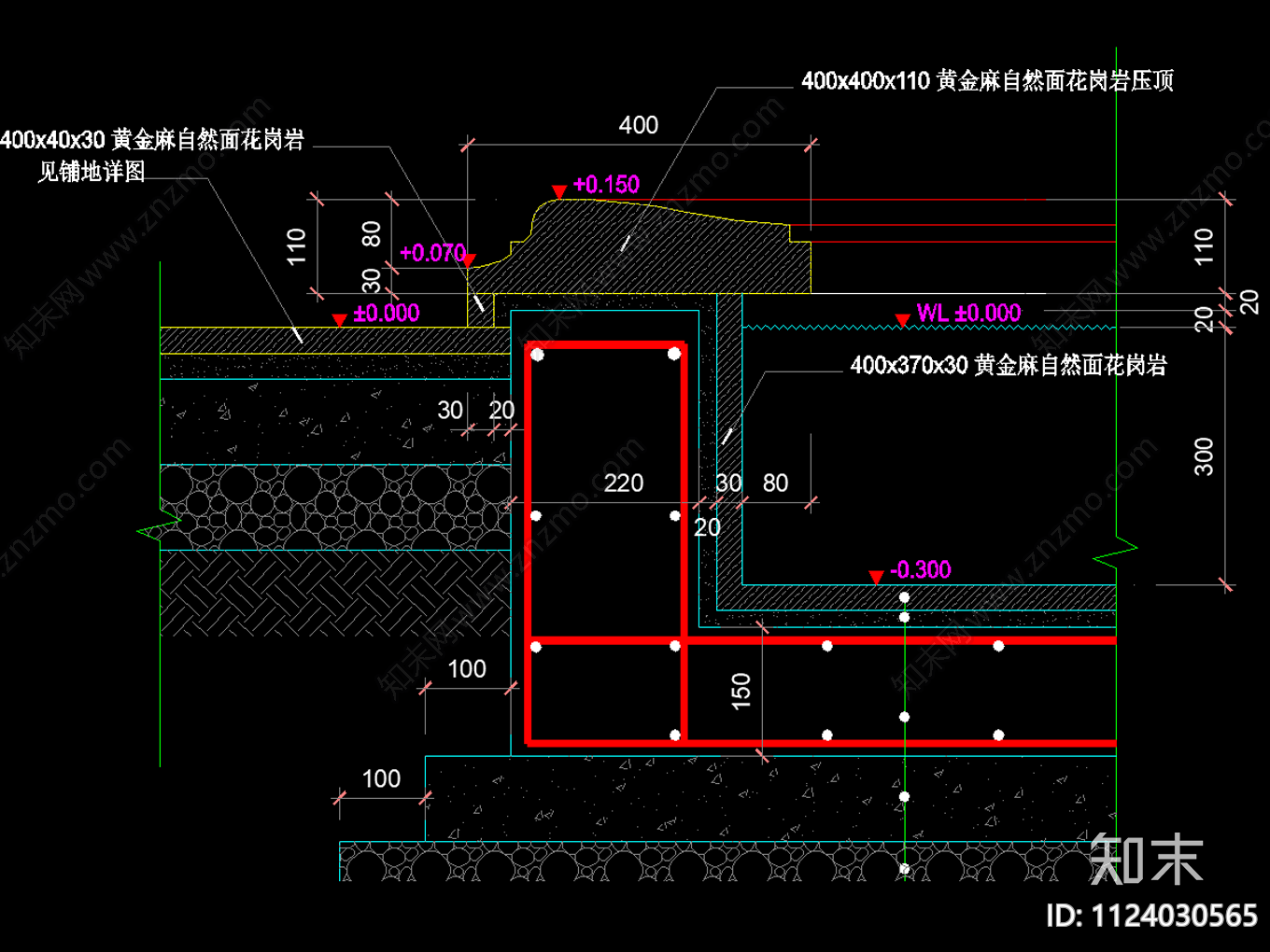 欧式简约地面水景cad施工图下载【ID:1124030565】