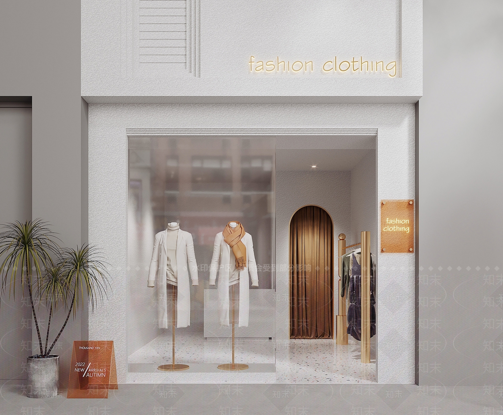 现代服装店门头3D模型下载【ID:1123997284】_知末3d模型网