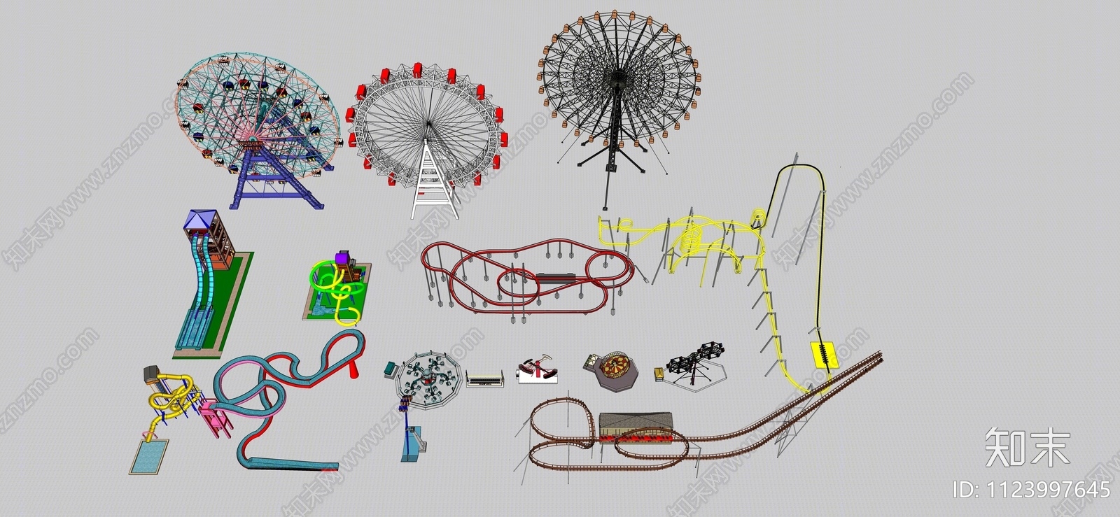 游乐设施SU模型下载【ID:1123997645】