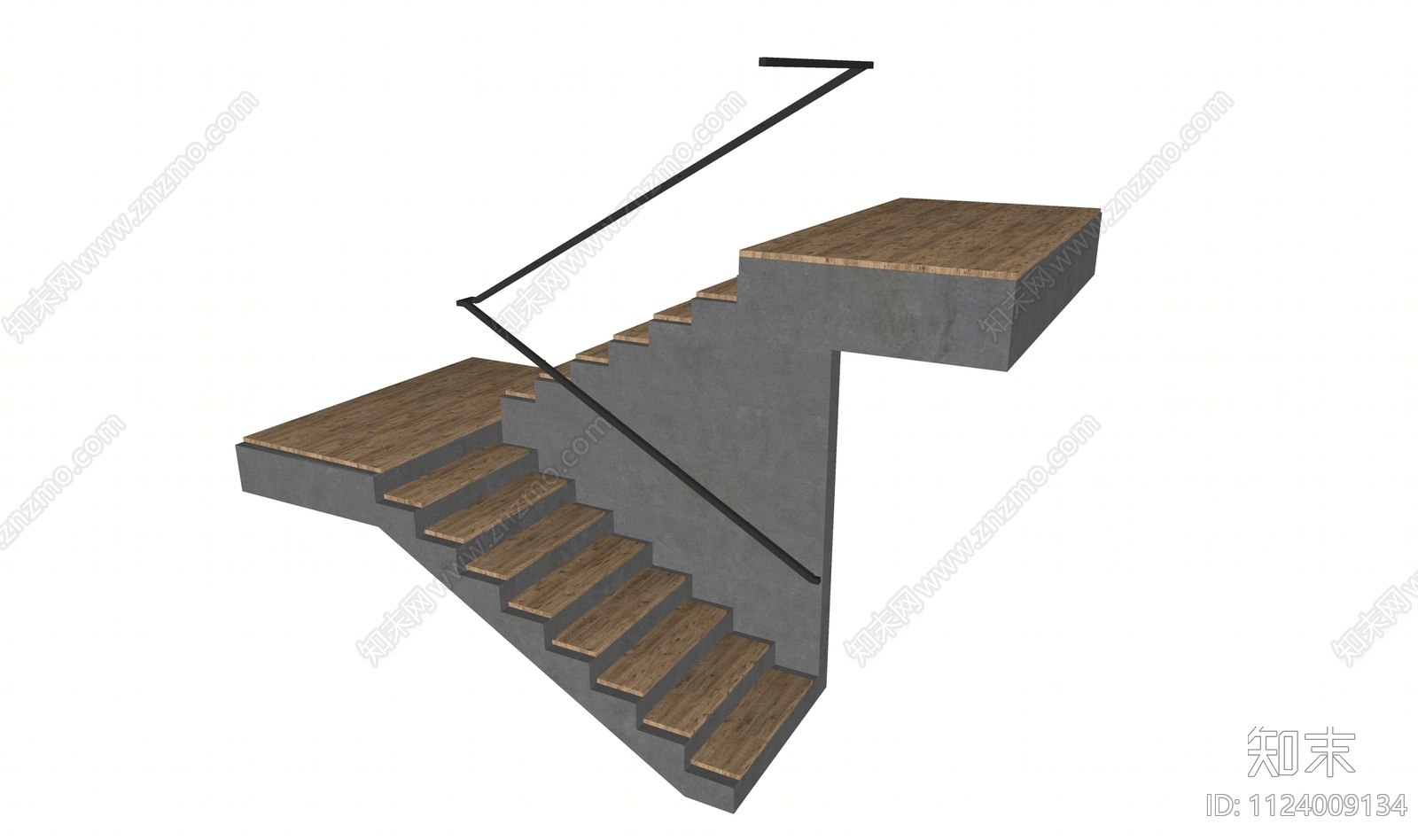 现代扶手楼梯SU模型下载【ID:1124009134】