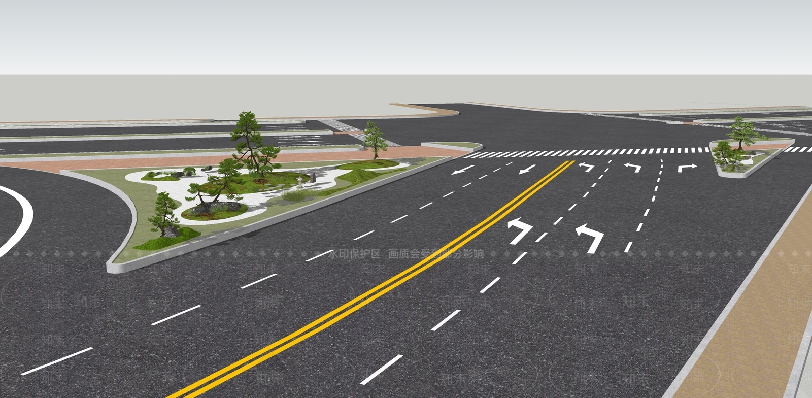 现代道路SU模型下载【ID:1124132828】