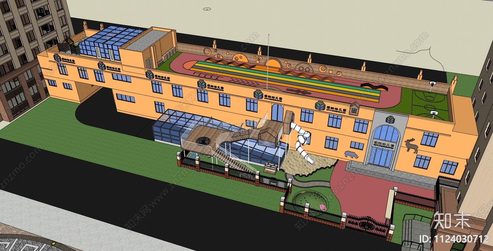 现代幼儿园SU模型下载【ID:1124030712】