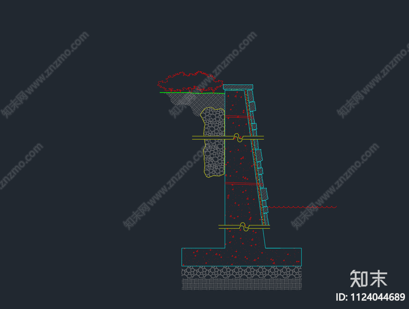挡土景墙施工图下载【ID:1124044689】_知末案例馆