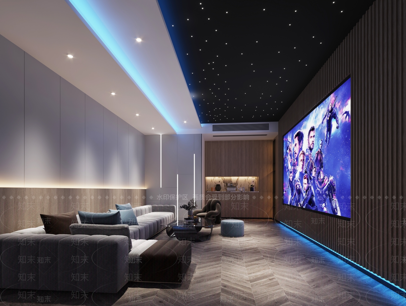 现代家居影音室3D模型下载【ID:1124044811】_知末3d模型网