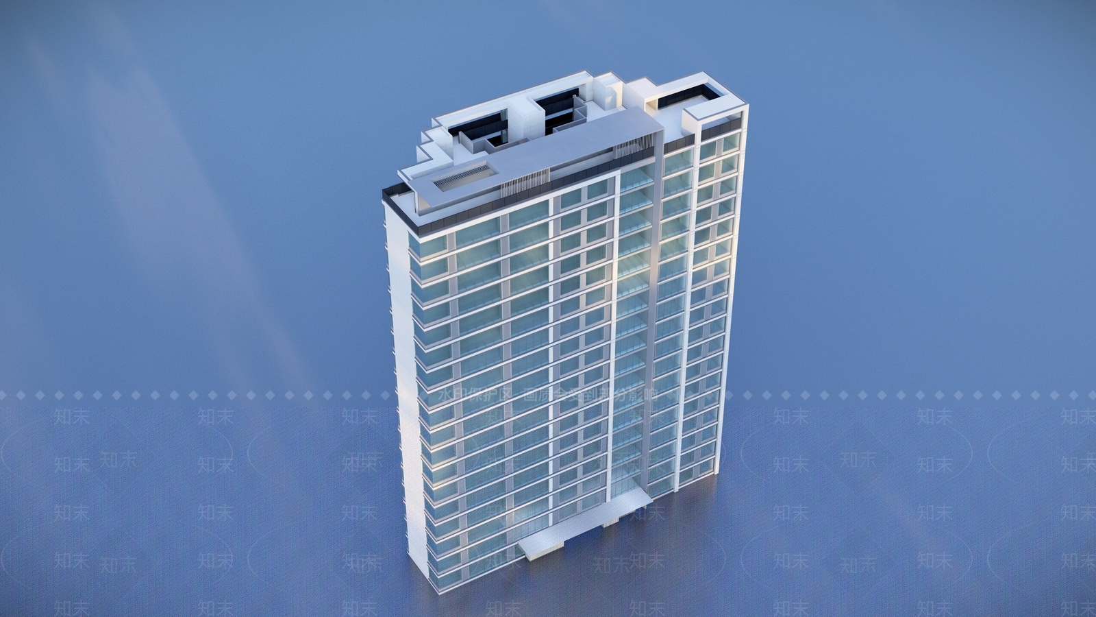 现代高层住宅建筑SU模型下载【ID:1124046087】