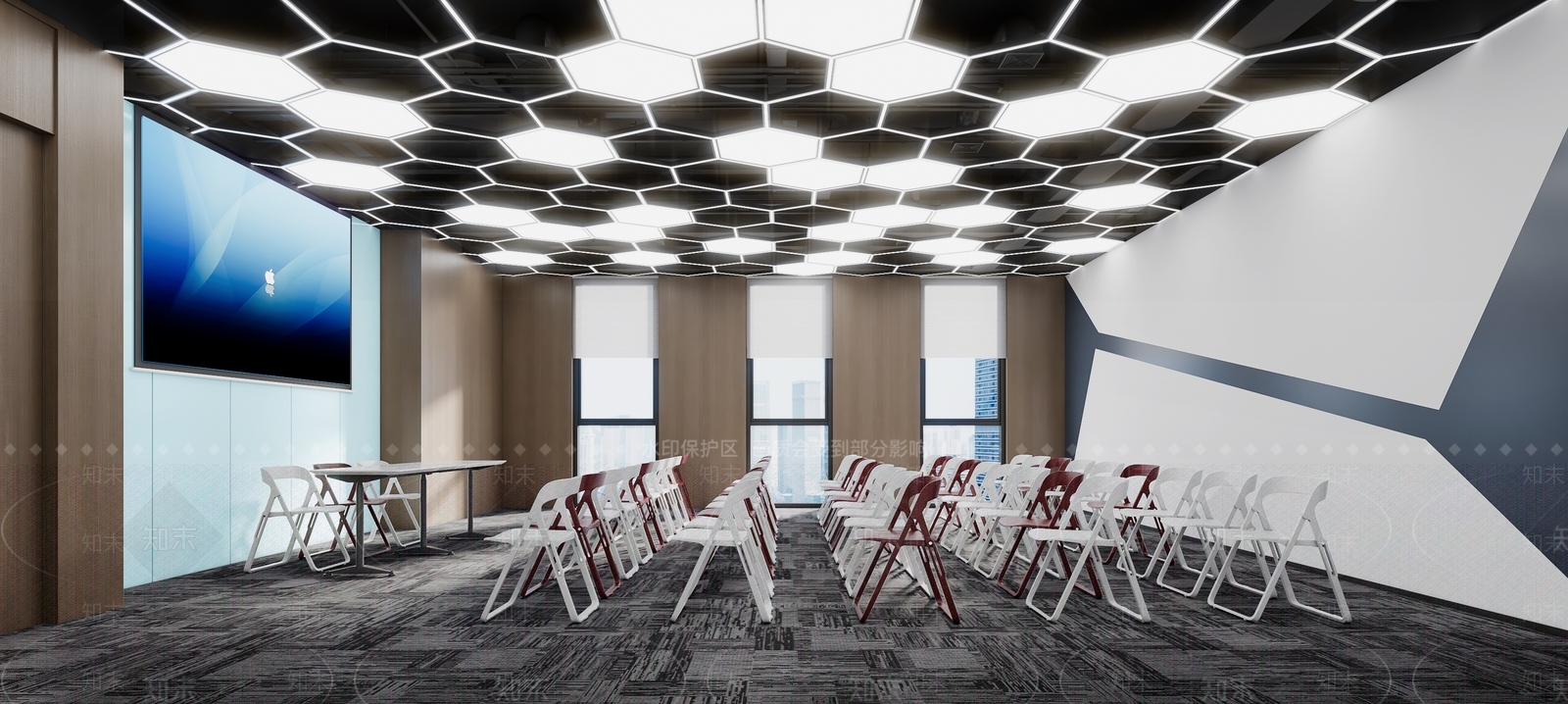 现代培训室3D模型下载【ID:1124047781】_知末3d模型网