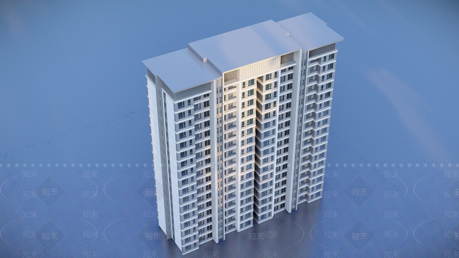 现代高层住宅建筑SU模型下载【ID:1124047526】