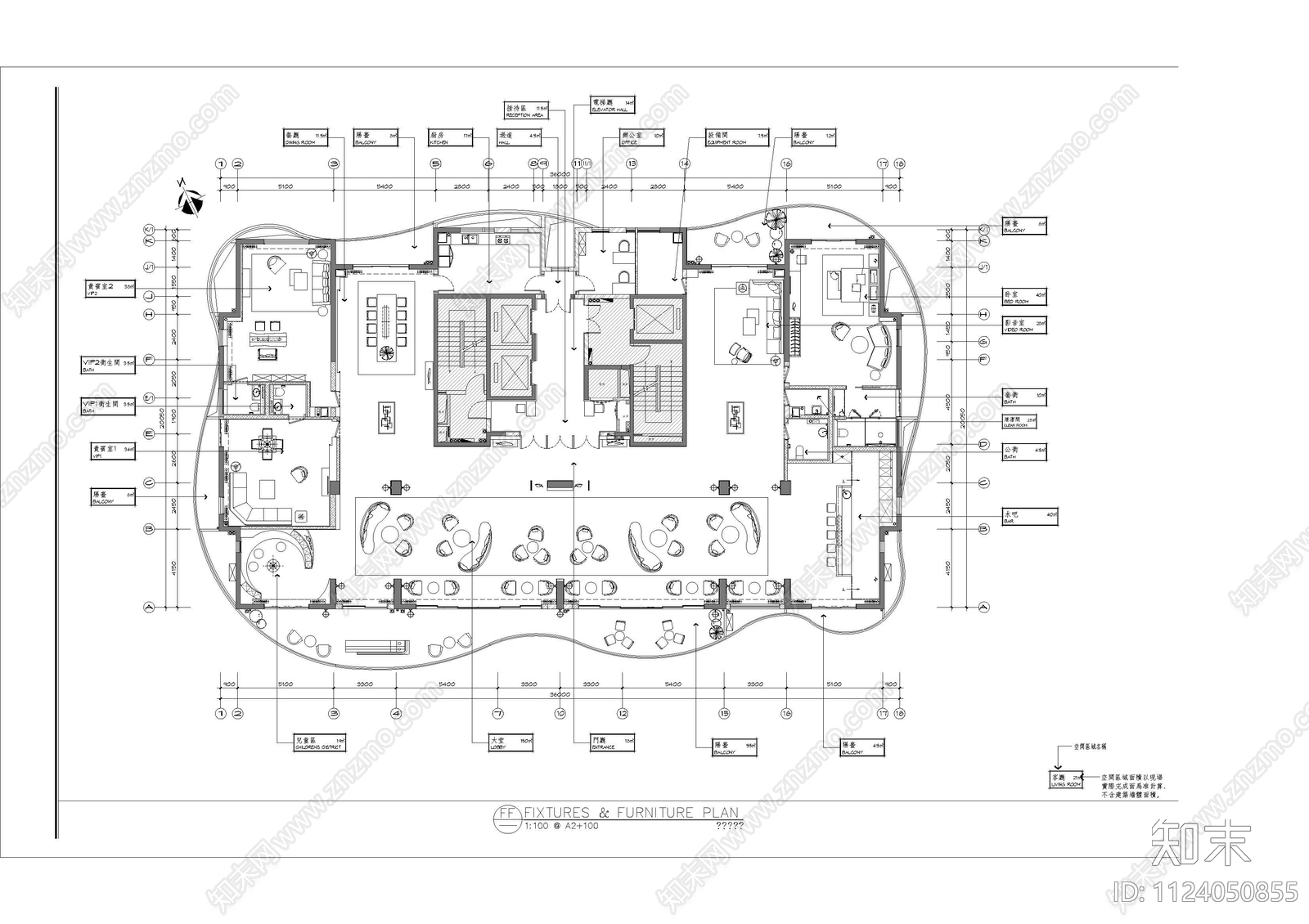 昆明山海湾休闲会所cad施工图下载【ID:1124050855】