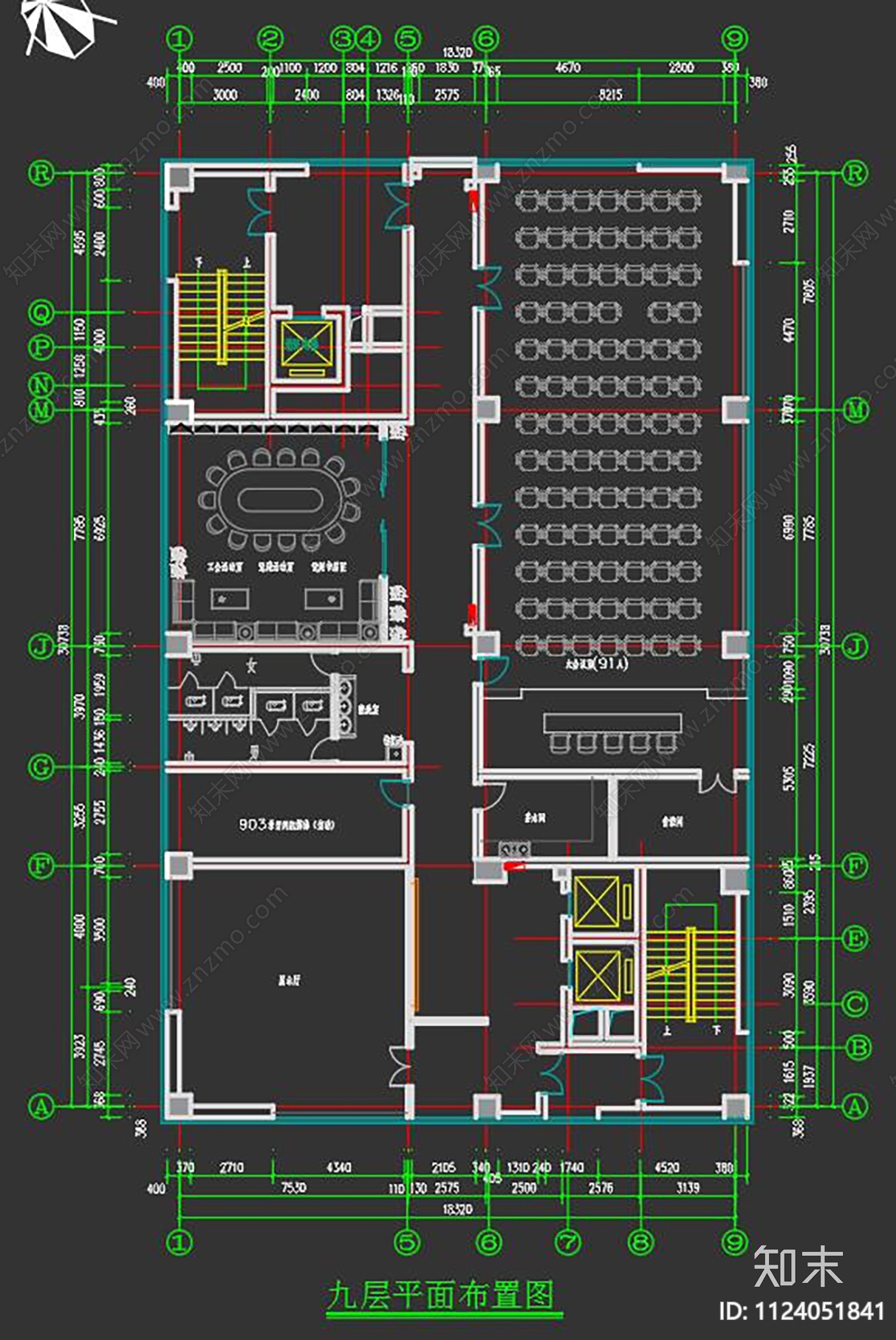 现代办公室提升改造工程cad施工图下载【ID:1124051841】