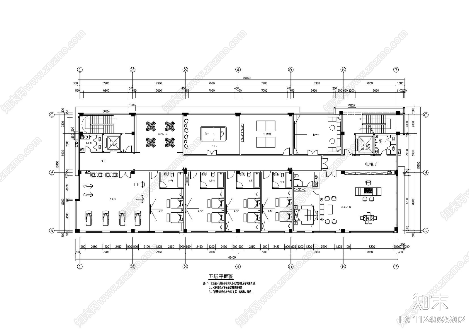 智皓电力工程办公室cad施工图下载【ID:1124096902】