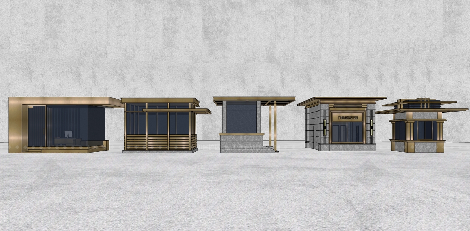 现代岗亭SU模型下载【ID:1124056219】