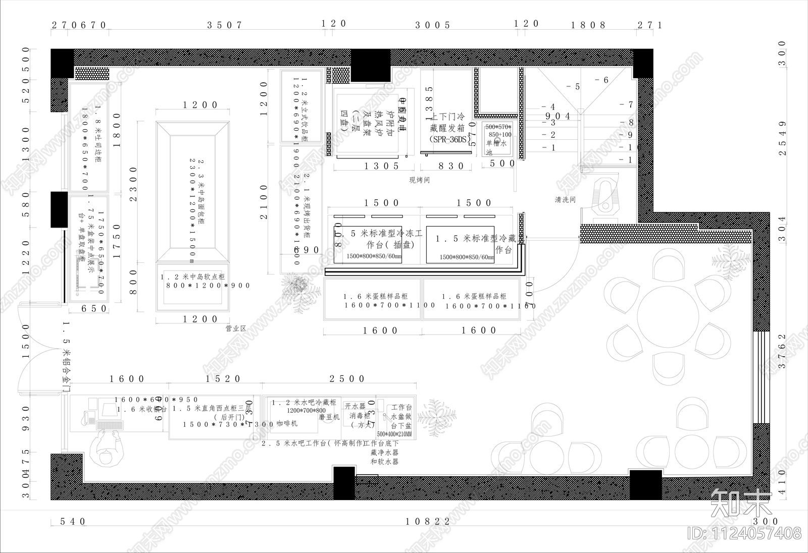 现代简约风格cad施工图下载【ID:1124057408】