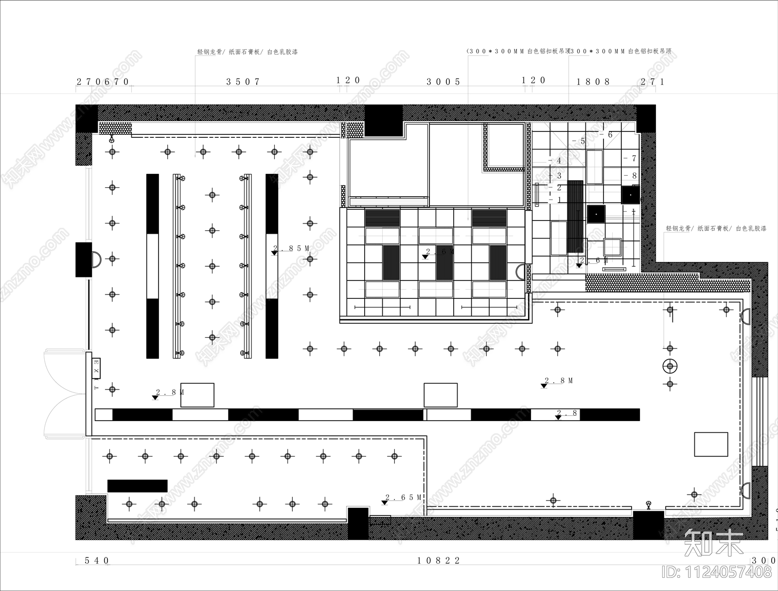 现代简约风格cad施工图下载【ID:1124057408】