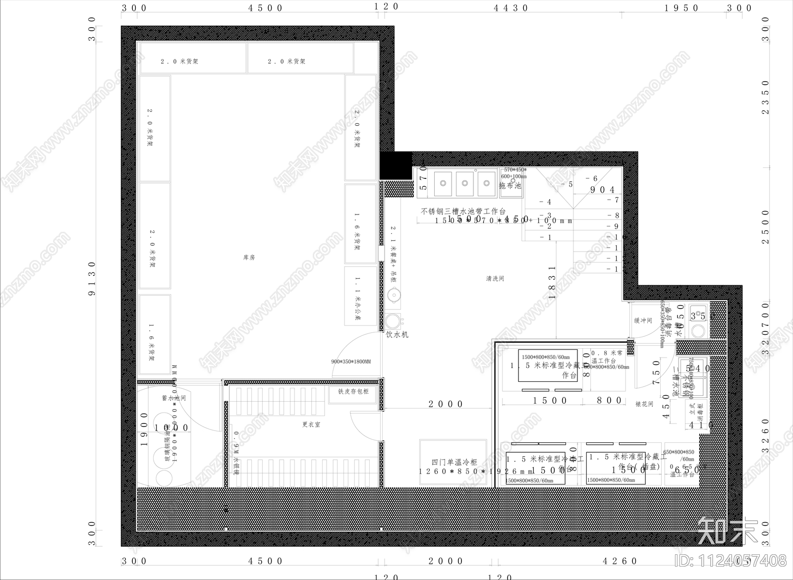 现代简约风格cad施工图下载【ID:1124057408】