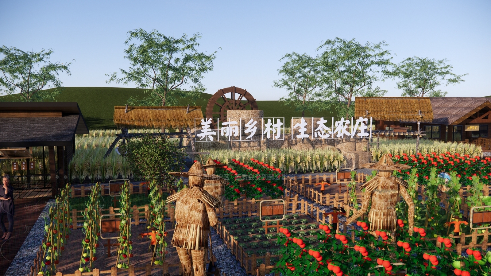 现代生态农场景观SU模型下载【ID:1124059893】