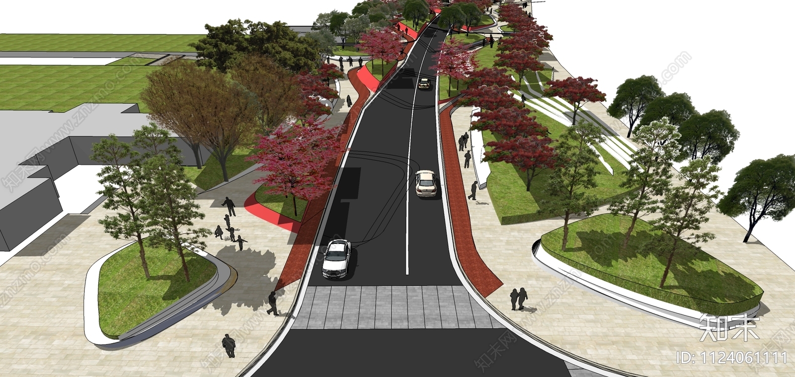 城市道路口袋公园景观设设计施工图下载【ID:1124061111】